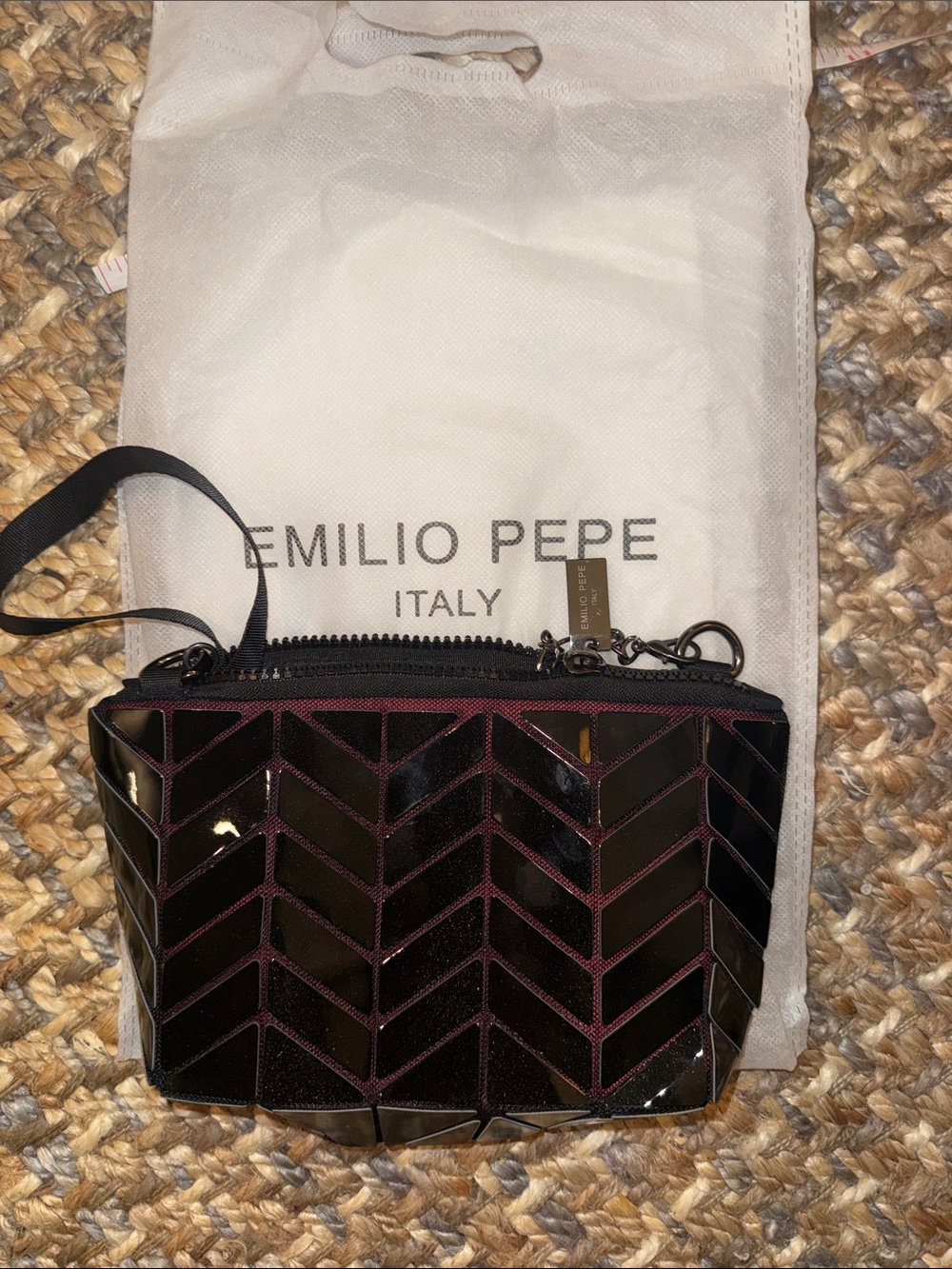 Emilio Pepe made in Italy Chevron Chain Crossbody Bag  or Wristlet